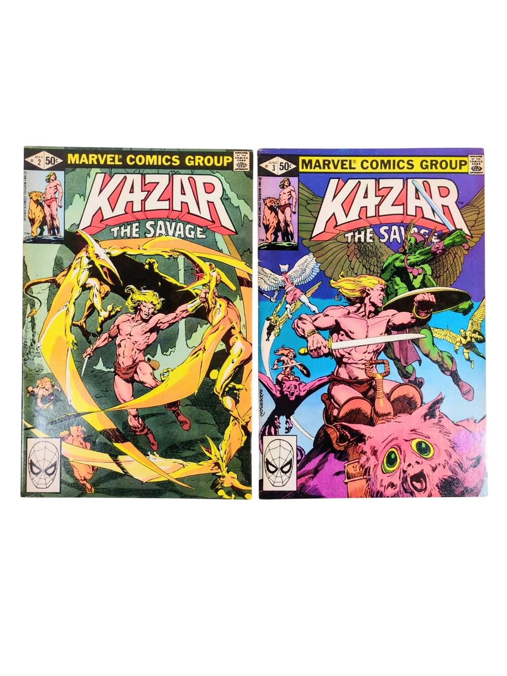 Ka-Zar The Savage #2 & #3 Marvel Comics Group 1981 Val Mayerik Cover Art Lot